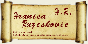 Hraniša Ružesković vizit kartica